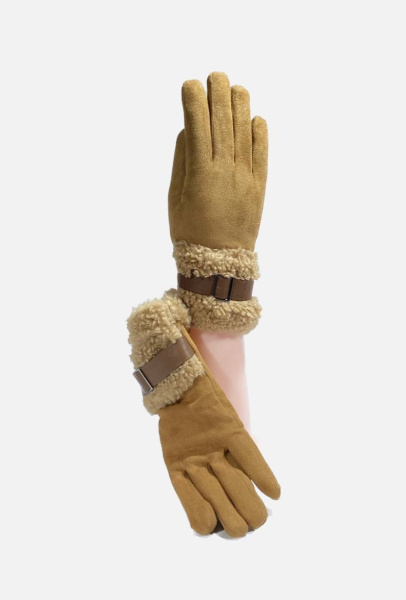 437-86 24038 Перчатки женские текстиль  коричневый